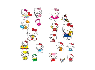 Hello Kitty Characters Vector