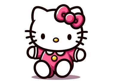 Hello Kitty Sitting on Floor Logo