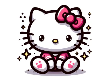 Hello Kitty with Stars Vector