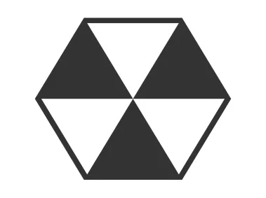 Hexagon Geometric Shape with Triangle Logo Template