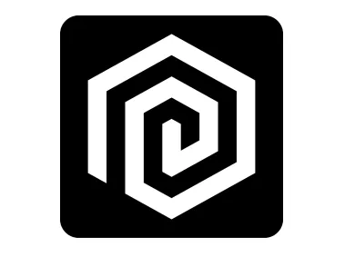 Hexagon Letter E in Rounded Square Logo Template