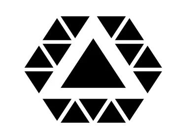 Hexagon Shape with Triangles Logo Template