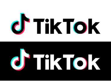 Horizontal Black and White TikTok Logo