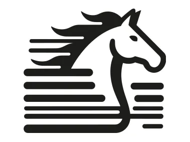 Horizontal Lines Horse Logo Template