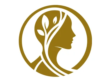 Human in Circle with Leaves Logo Template