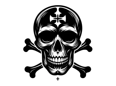 Human Skull and Bones Logo Template