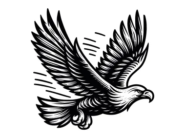 Hunting Black Flying Eagle Logo Template