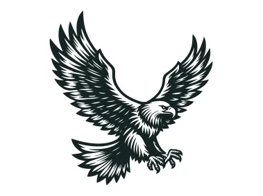 Hunting Flying Eagle Design Logo Template