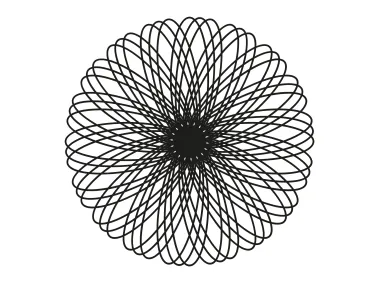 Hypnotic Spirograph Bloom Mesmerizing Vector Shape Logo Template