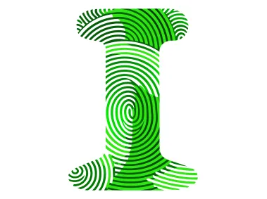 I Letter Green Floral Design Logo Template