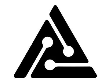 Initial Letter A Linked Triangle Shape Logo Template