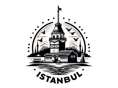 Istanbul Maiden’s Tower A Vintage Emblem of the City Vector