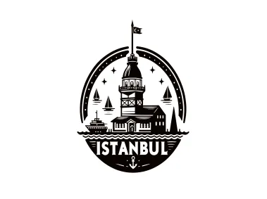 Istanbul Maiden's Tower Emblem Logo
