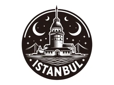 Istanbul Maiden's Tower in Night Vector
