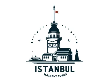 Istanbul Maiden's Tower Silhouette Logo