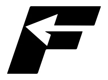 Italic Letter F with Left Arrow Logo Template