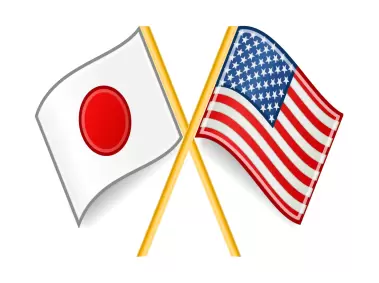 Japan and US Flags Logo