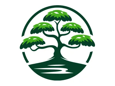 Japanese Bonsai in Circle Logo Template
