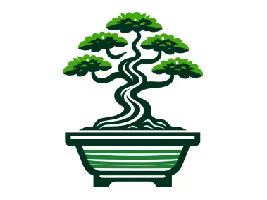 Japanese Bonsai in Pot Logo Template