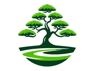 Japanese Bonsai Tree Logo Template