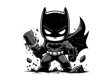 Kid Batman Character Vector