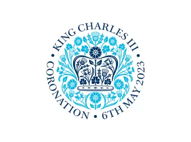 King Charles III Coronation Emblem Blue Logo
