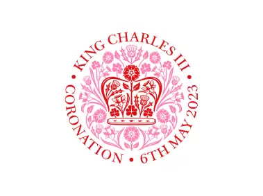King Charles III Coronation Emblem Red Logo