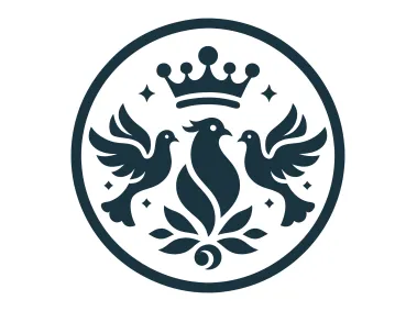 King Pigeon Birds in Circle Logo Template