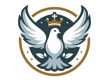King Pigeon Illustration in Circle Logo Template