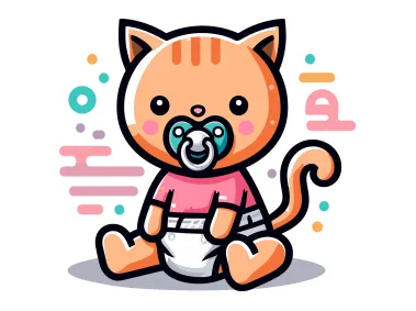 Kitty with Diaper Logo Template