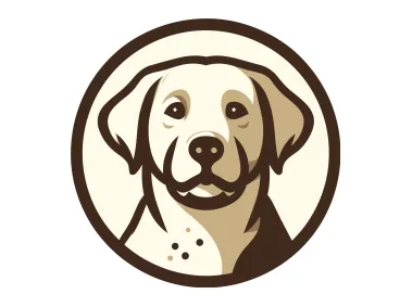 Labrador Face Silhouette in Circle Logo Template