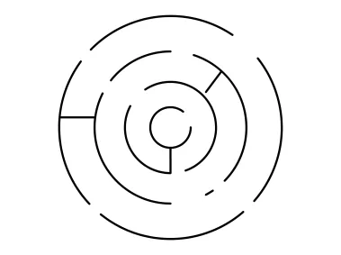 Labyrinth Circle Shape Logo Template