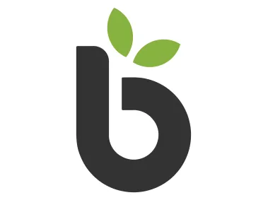 Letter B Shape with Leaves Logo Template