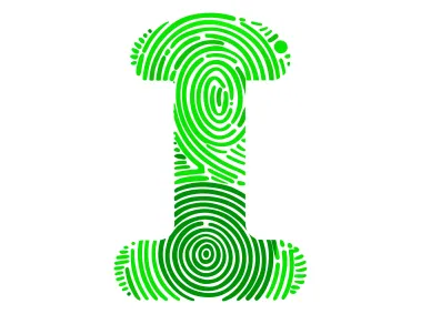 Letter I Design Fingerprint Form Logo Template
