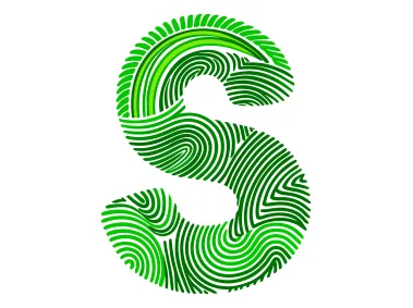 Letter S Formed Fingerprint Design Logo Template