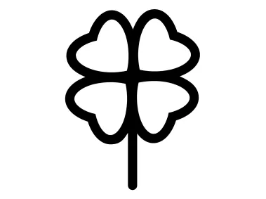 Line Four Petal Clover Flower Logo Template