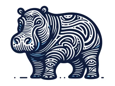 Linear Abstract Hippo Design Logo Template