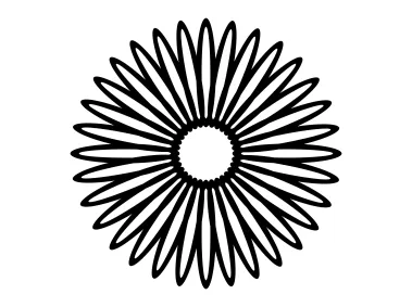Linear Black Aster Flower Logo Template