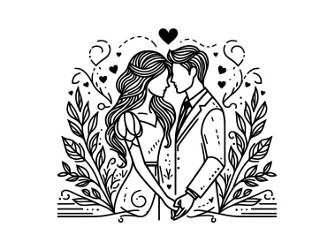 Linear Couple Design Logo Template