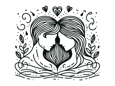 Linear Couples Design Vector