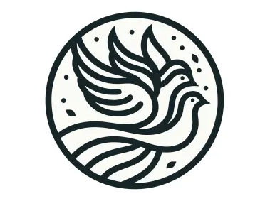 Linear Doves in Circle Logo Template