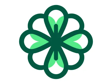 Linear Eight Petal Green Shade Flower Logo Template