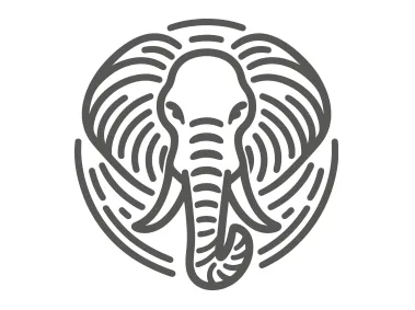 Linear Elephant Design Logo Template