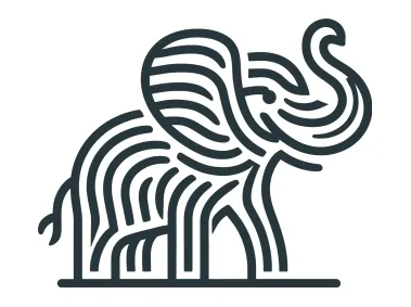 Linear Elephant Logo Template