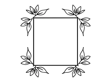 Linear Floral Frame Border Vector