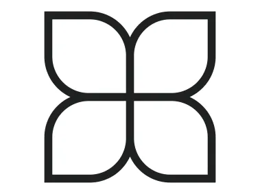 Linear Four Petals Flower Shape Logo Template