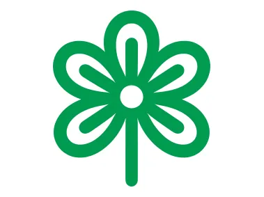 Linear Green Flower and Branch Logo Template