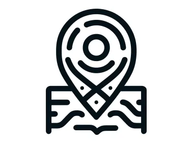 Linear Map Pin Logo Template