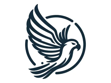 Linear Minimalist Flying Eagle in Circle Logo Template