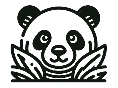 Linear Peeking Panda Logo Template